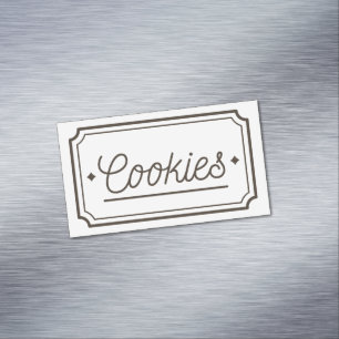 Tarjeta De Visita Magnética Diseño de emblema de panadería de galletas filigra