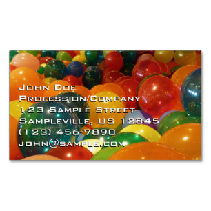 Tarjeta De Visita Magnética Diseño de fiesta de globos coloridos