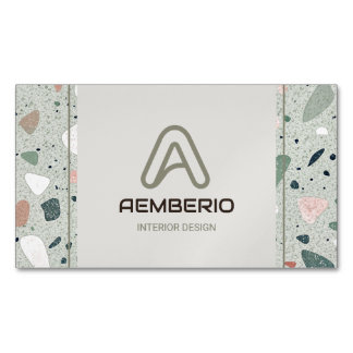 Tarjeta De Visita Magnética Diseño de interiores Terrazzo