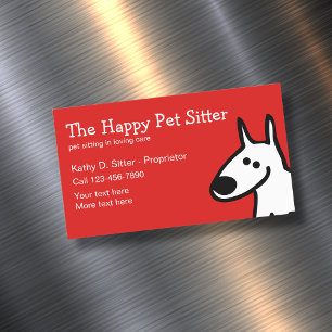 Tarjeta De Visita Magnética Diseño de sitios Mascotas simples Magnates de nego