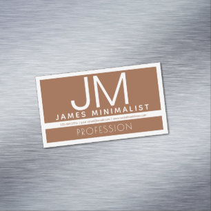 Tarjeta De Visita Magnética Diseño minimalista profesional moderno Marrón y