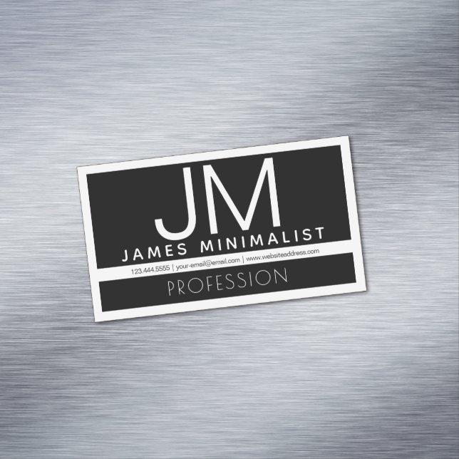 Tarjeta De Visita Magnética Diseño minimo profesional moderno | Blanco y negro (In Situ)