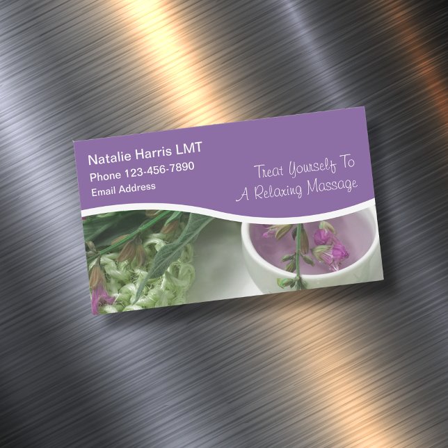 Tarjeta De Visita Magnética Diseño Zen Terapista de Masaje con Licencia (Subido por el creador)
