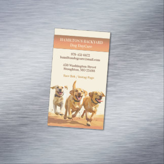Tarjeta De Visita Magnética Dog Daycare Walking Mascota sentado
