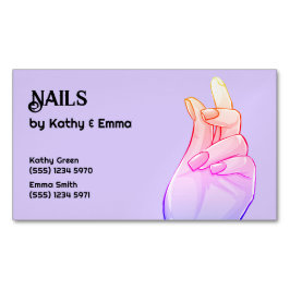 Tarjeta De Visita Magnética Dos nombres de las uñas de manicura