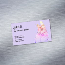 Tarjeta De Visita Magnética Dos nombres de las uñas de manicura