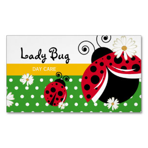 Tarjeta De Visita Magnética Dot Lady Bug de Cute Polka