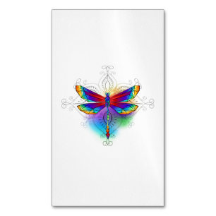 Tarjeta De Visita Magnética Dragón poligonal arcoiris