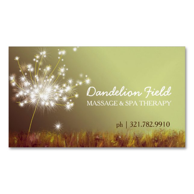 Tarjeta De Visita Magnética Dreamy Dandelion Magnetic Business Cards (Anverso)