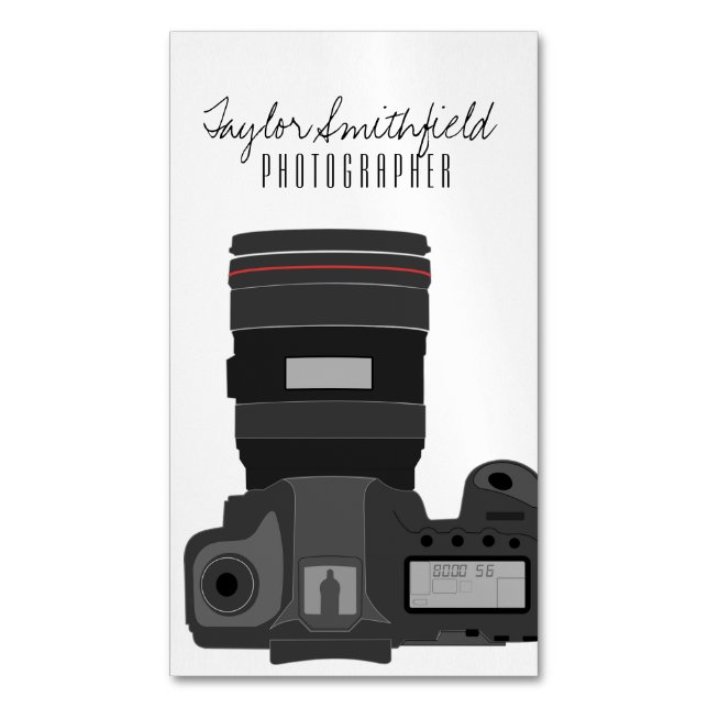 Tarjeta De Visita Magnética DSLR de fotografía (Frente vertical)