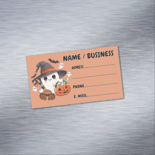 Tarjeta De Visita Magnética Dulce Fantasma de Halloween en Estilo Kawaii