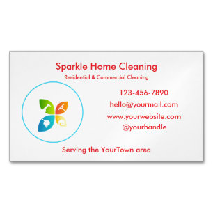 Tarjeta De Visita Magnética Editable House Cleaning Business Card