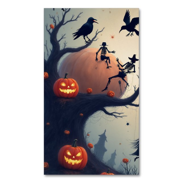 Tarjeta De Visita Magnética Eerie Halloween Tree (Frente vertical)
