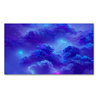 Tarjeta De Visita Magnética Efecto cielo de neón azul