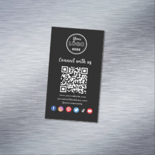 Tarjeta De Visita Magnética El Código QR profesional se conecta con los medios