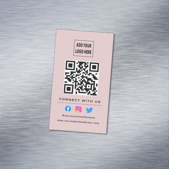 Tarjeta De Visita Magnética El Código QR Sigue El Análisis Para Conectarse Con (In Situ)