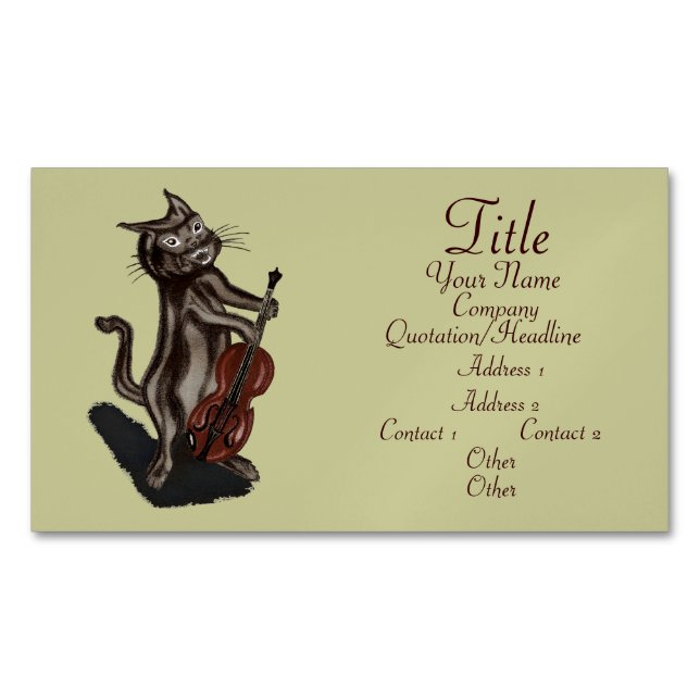 Tarjeta De Visita Magnética El gato y el violín (Anverso)