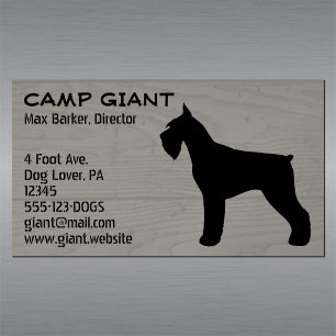 Tarjeta De Visita Magnética El gigante Schnauzer Silhouette  Estilo Faux Wood