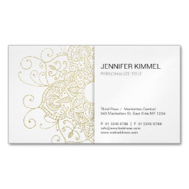 Tarjeta De Visita Magnética El Relieve metalizado dorado elegante parece Minim