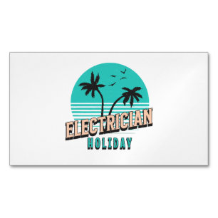 Tarjeta De Visita Magnética Electricista de vacaciones