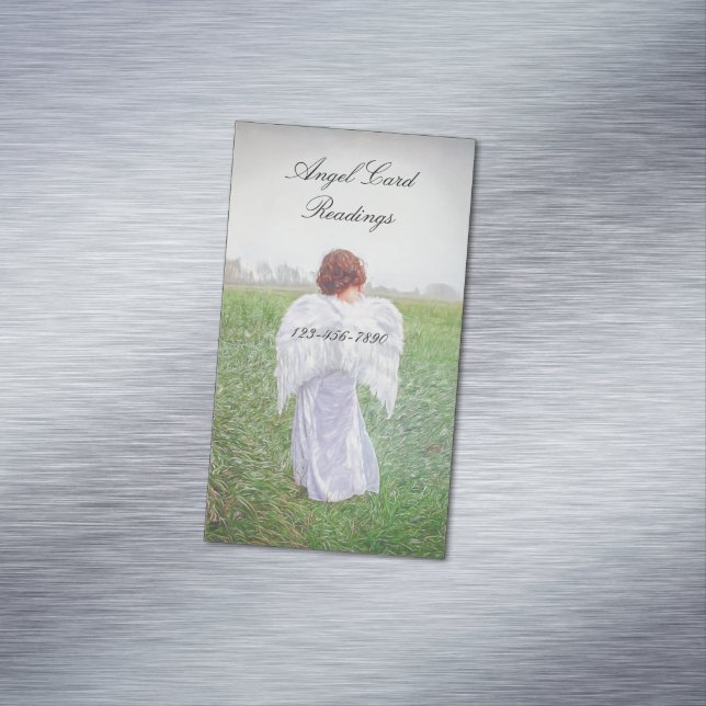 Tarjeta De Visita Magnética Elegante Art Design Angel Card Leer (In Situ)
