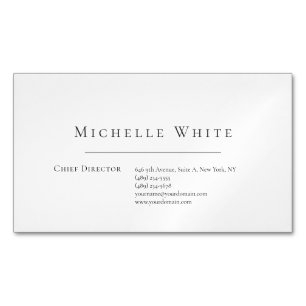 Tarjeta De Visita Magnética Elegante Blanco Moderno Profesional Llano