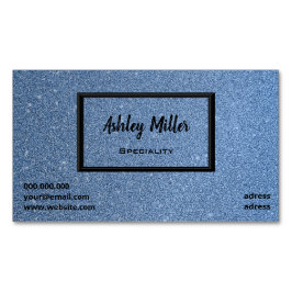 Tarjeta De Visita Magnética Elegante cielo azul purpurina