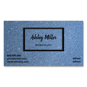 Tarjeta De Visita Magnética Elegante cielo azul purpurina