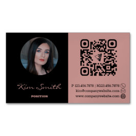 Tarjeta De Visita Magnética Elegante código QR de estilo profesional de cabell