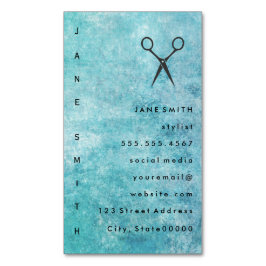 Tarjeta De Visita Magnética Elegante de textura gris azul