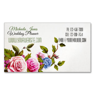 Tarjeta De Visita Magnética Elegante diseñador de Rosas florista