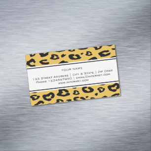 Tarjeta De Visita Magnética Elegante estampado de animal leopardo personalizad