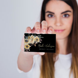Tarjeta De Visita Magnética Elegante Eucalipto Rústico de Sunflowers