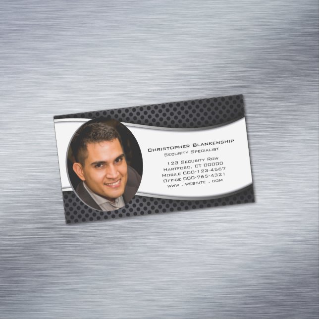 Tarjeta De Visita Magnética Elegante foto de Personalizado profesional blanco  (In Situ)