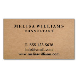 Tarjeta De Visita Magnética Elegante Kraft rústico