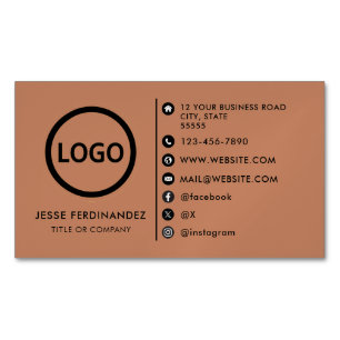 Tarjeta De Visita Magnética Elegante Logotipo Personalizado Moderno Minimalist