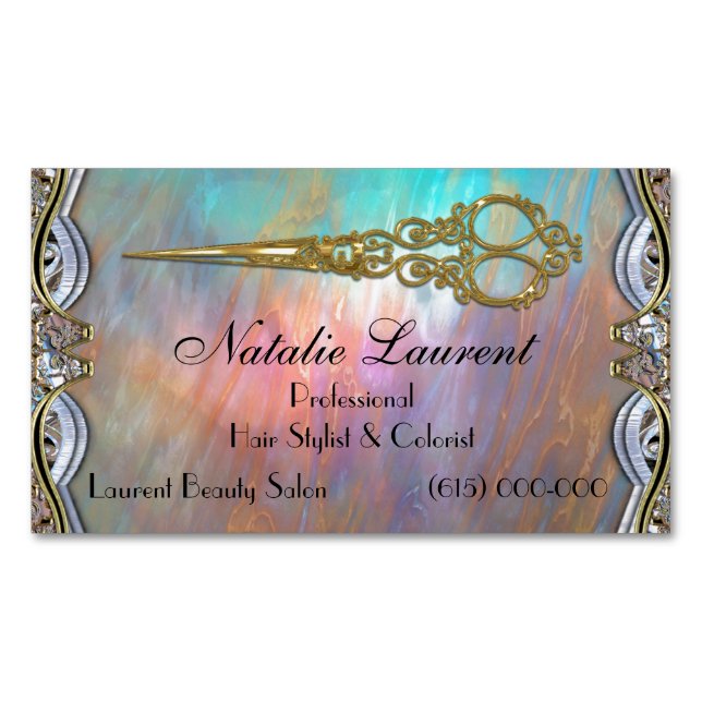 Tarjeta De Visita Magnética Elegante Módulo de Moda profesional para cisores (Anverso)