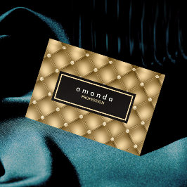 Tarjeta De Visita Magnética Elegante monograma brillante con destellos de oro