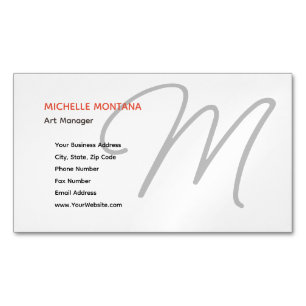 Tarjeta De Visita Magnética Elegante Monograma Moderno Llanto Minimalista