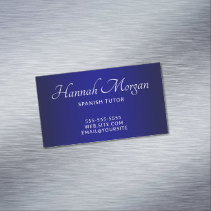 Tarjeta De Visita Magnética Elegante Ombre Azul Marino
