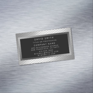 Tarjeta De Visita Magnética Elegante plata de lujo Metalizado