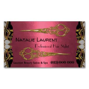 Tarjeta De Visita Magnética Elegante profesional doble tijeras Petalynne