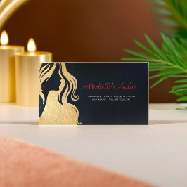 Tarjeta De Visita Magnética Elegante Salón De Belleza Y Cabello Elegante Plata