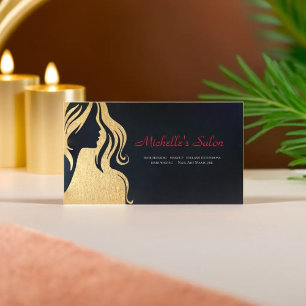 Tarjeta De Visita Magnética Elegante Salón De Belleza Y Cabello Elegante Plata