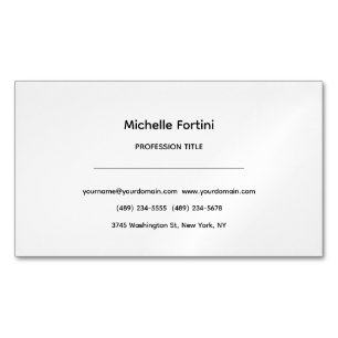 Tarjeta De Visita Magnética Elegante Simple Minimalista Llana
