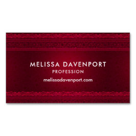 Tarjeta De Visita Magnética Elegante y elegante fondo rojo