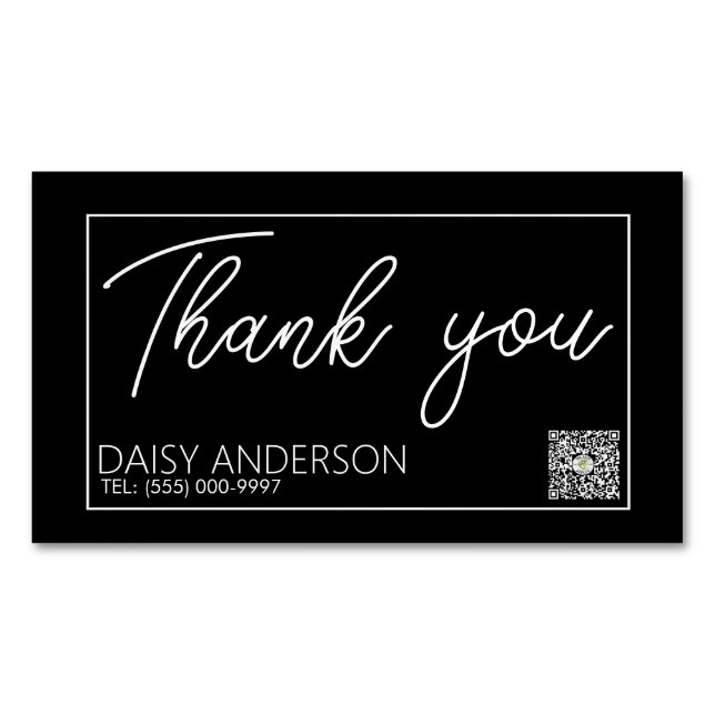 Tarjeta De Visita Magnética Elegante y elegante Sencillo con negocios de larga (Anverso)