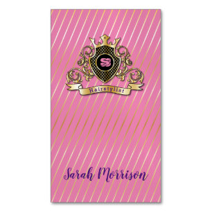 Tarjeta De Visita Magnética Elegenat Gold Monagram Fashion Business card