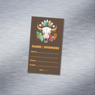 Tarjeta De Visita Magnética Emblema de cráneo de búfalo nativo americano
