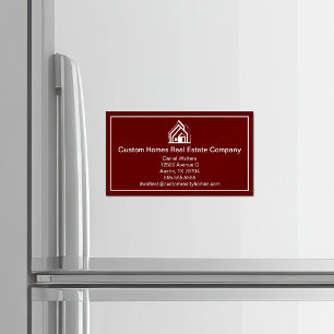 Tarjeta De Visita Magnética Empresa de bienes raíces de Borgoña Casa Moderna